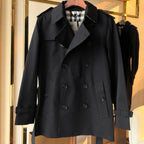 Men's Classic Short Trench Coat - Black
