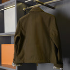 Unisex Gabardine Trench Coat with Belt, Simple Windbreaker Jacket - Army Green, Sand