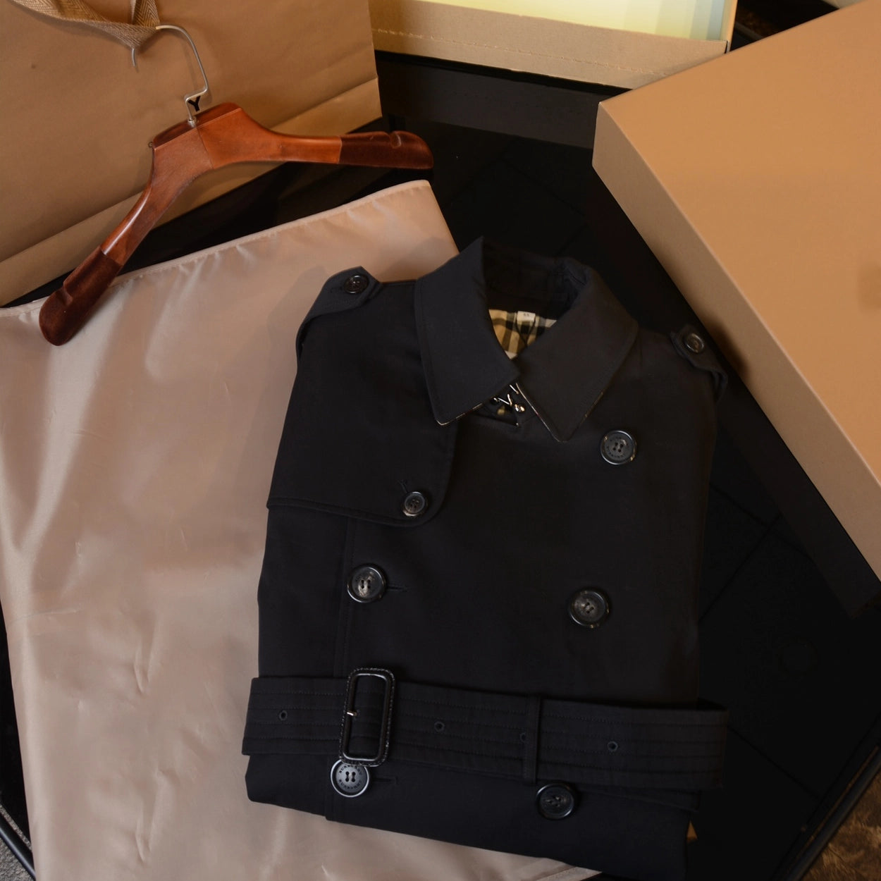 Men's Classic Long Gabardine Windbreaker Jacket