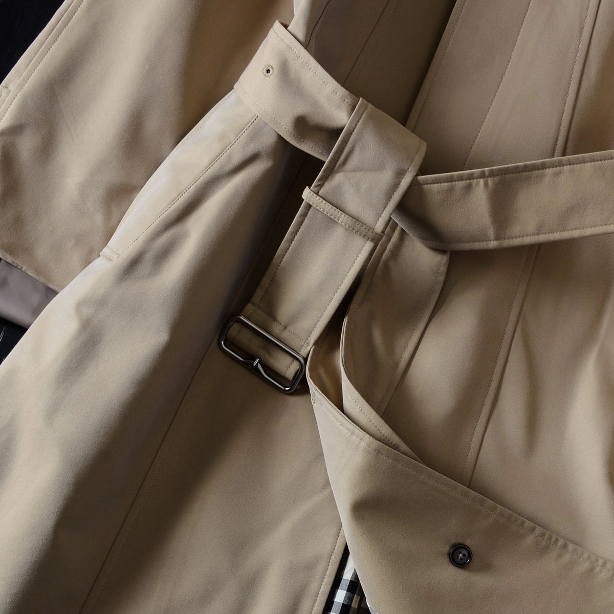 Women's Long Cotton Twill Lightweight Coat - Khaki