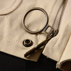 Women's Short Lightweight Trench Coat, Vintage Suede Lapel Jacket - Khaki, Army Green
