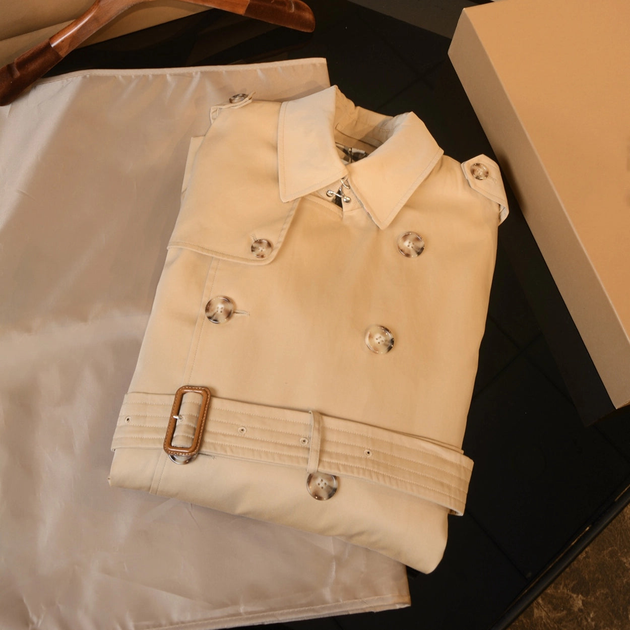 Men's Classic Long Gabardine Windbreaker Jacket