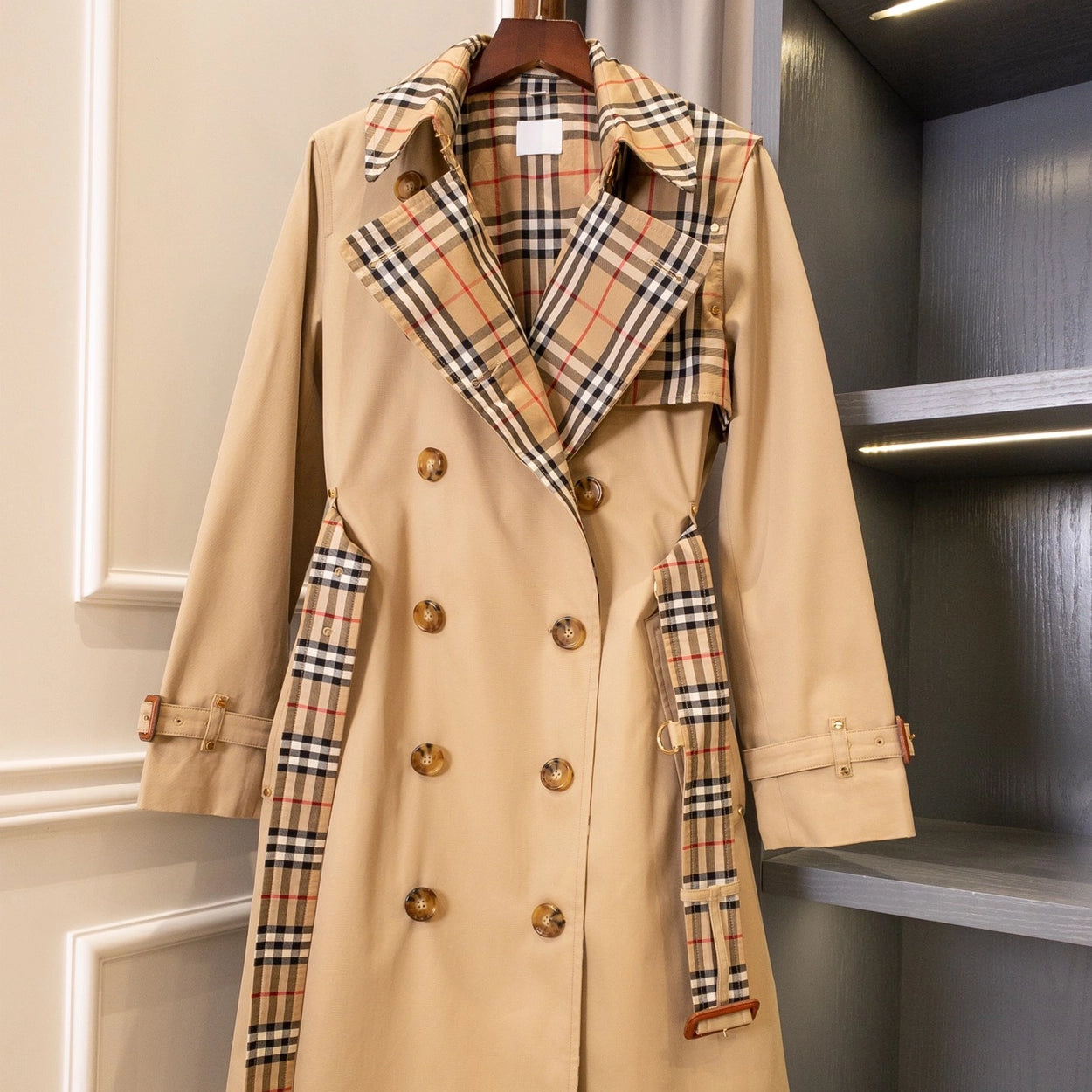 Women's Vintage Cut Long Twill Cotton Classic Trench Coat