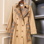 Women's Vintage Cut Long Twill Cotton Classic Trench Coat
