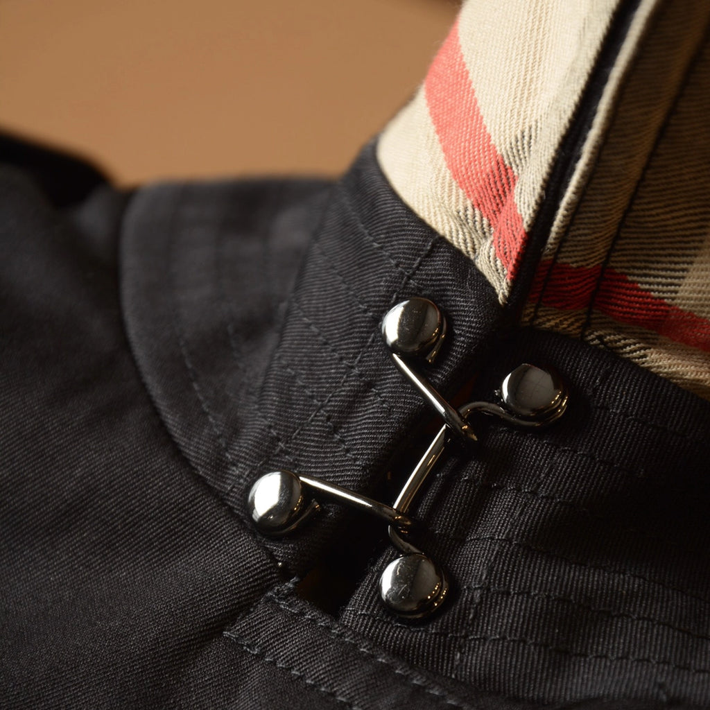 男士经典长款风衣 - 黑色