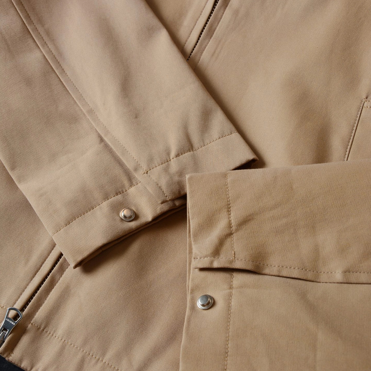 Loose Lapel Gabardine Jacket, Simple Cotton Windbreaker - Khaki, Black