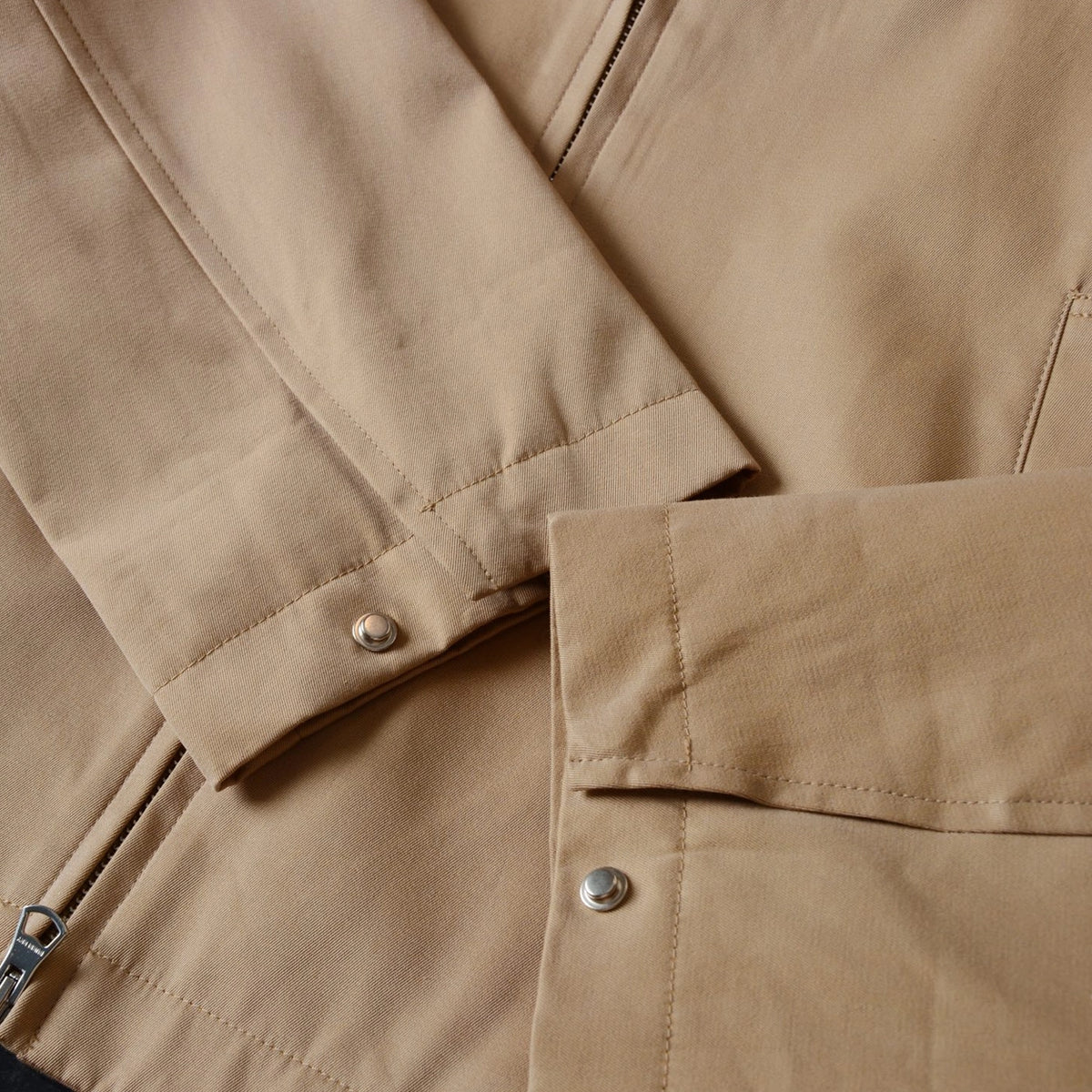 Loose Lapel Gabardine Jacket, Simple Cotton Windbreaker - Khaki, Black