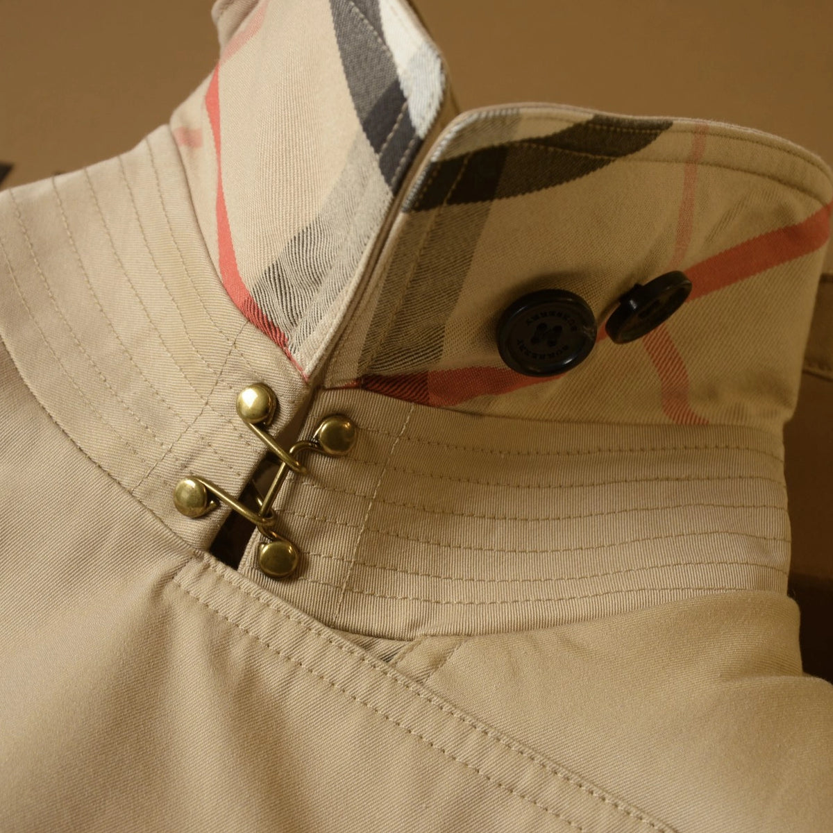 Men's Classic Mid-Length Trench Coat - Khaki