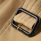 Women's Classic Long Trench Coat - Khaki