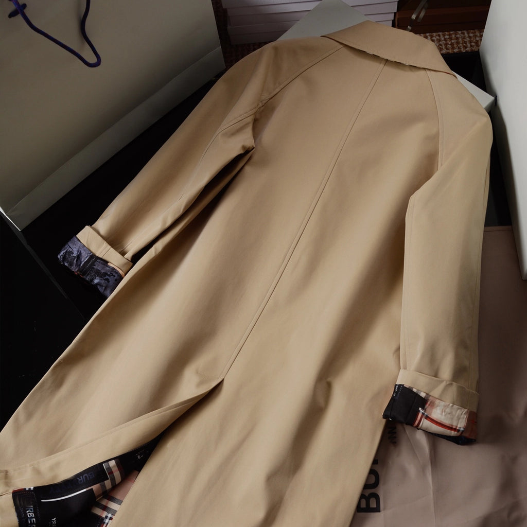Women's Lined Printed Lightweight Gabardine Trench Coat - Khaki