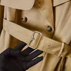 Long lightweight gabardine trench coat with belt, windproof jacket - Sailor Blue, Khaki