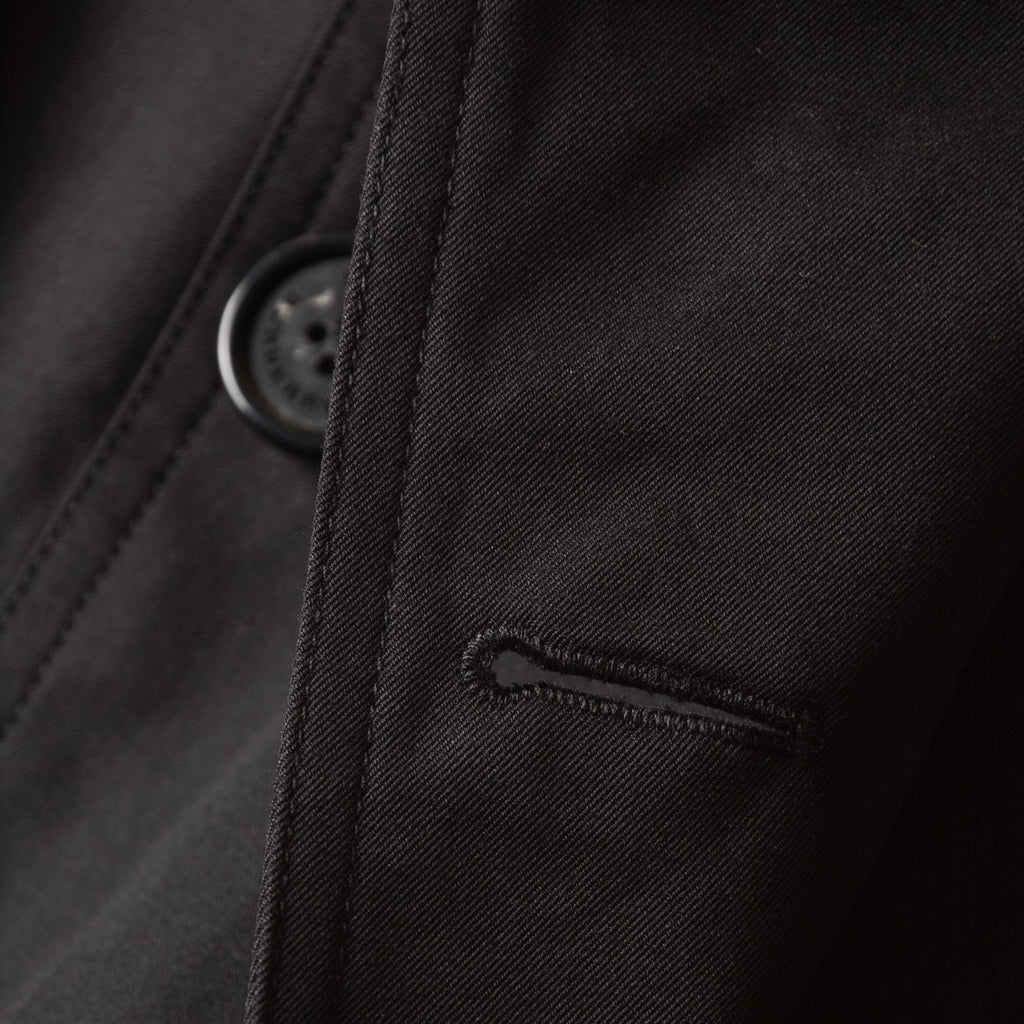 Men's Classic Short Trench Coat - Black