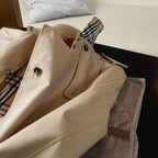 Short Slim-Fit Cotton-Blend Windproof Trench Coat