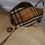 Women's Lined Printed Lightweight Gabardine Trench Coat - Khaki