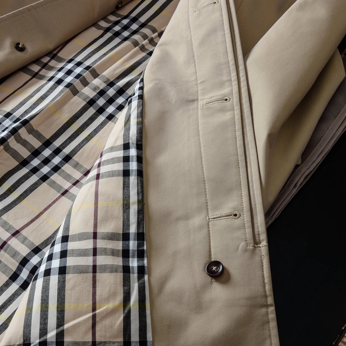 Women's Long Cotton Twill Lightweight Coat - Khaki