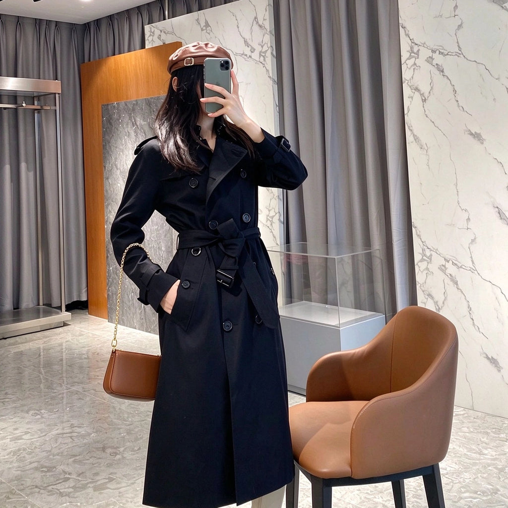 Women's Waterloo-Style Long Coat, British Retro Commuter Style - Available in Two Colors