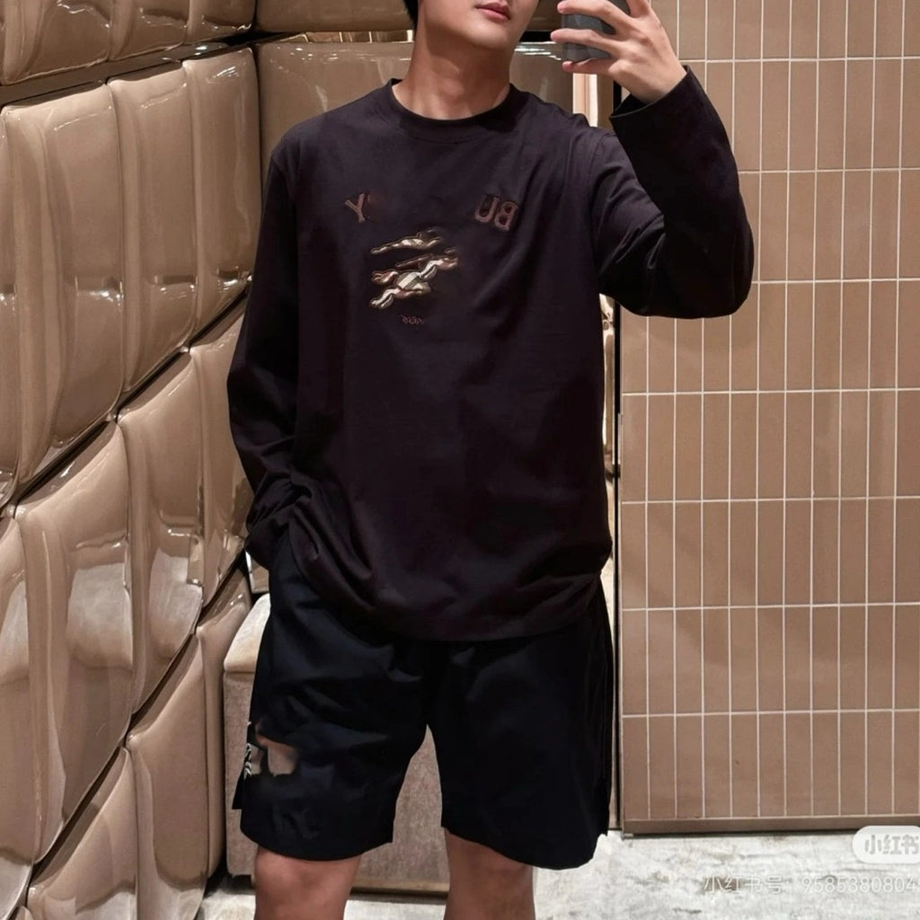 Unisex embroidered cotton long-sleeve ・ Custom embroidery