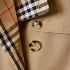 Short Gabardine Trench Coat, Waist-Defined Waterproof Jacket - Khaki, Black