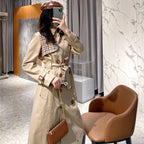 Women's Vintage Cut Long Twill Cotton Classic Trench Coat