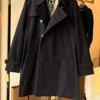 Men's Classic Mid-Length Trench Coat - Black