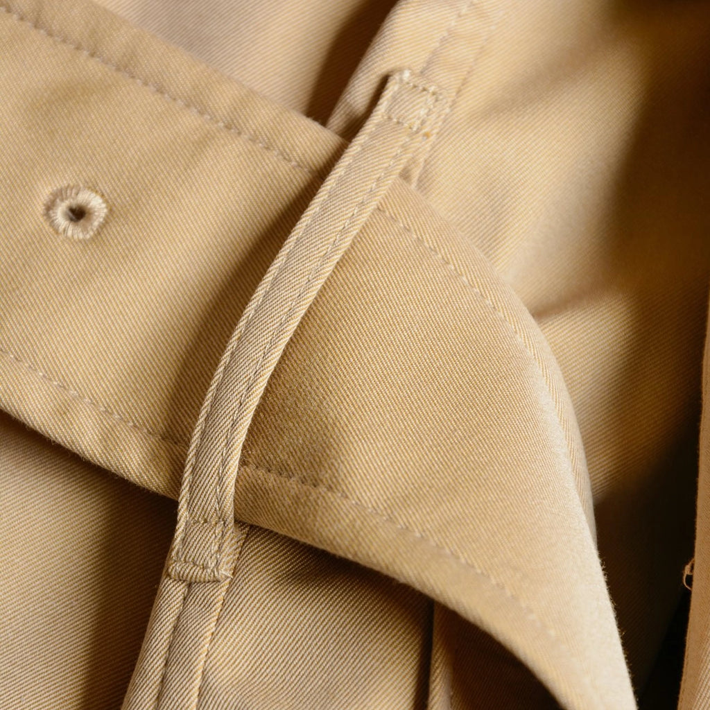 Short Detachable Collar Gabardine Trench Coat - Available in Two Colors