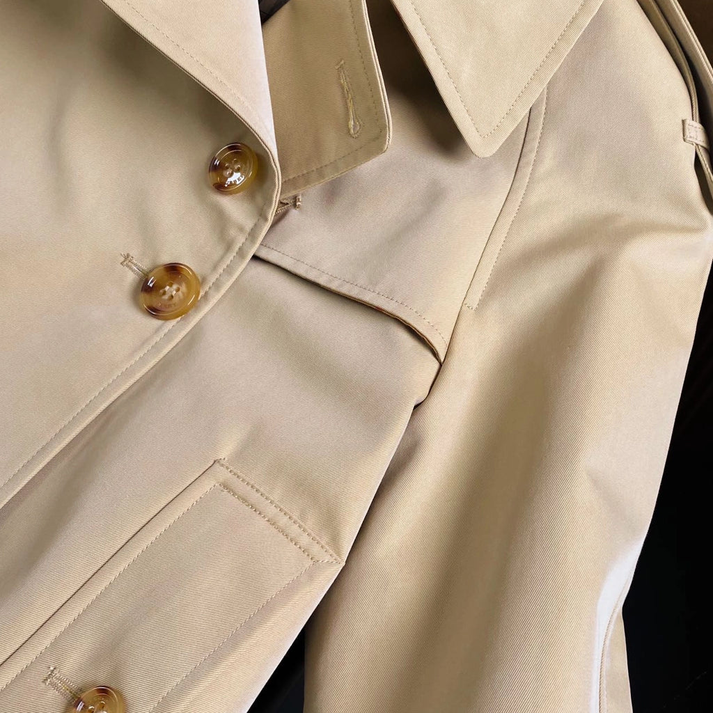 Women's Stand Collar Cotton Twill Short Trench Coat - Available in Two Colors