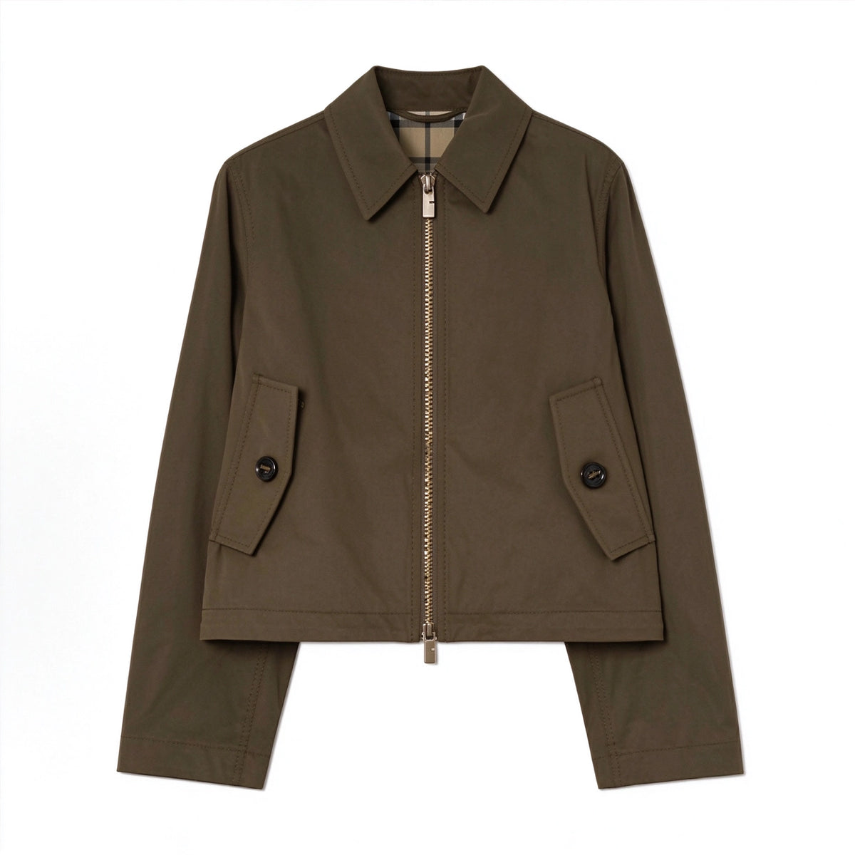 Unisex Gabardine Trench Coat with Belt, Simple Windbreaker Jacket - Army Green, Sand