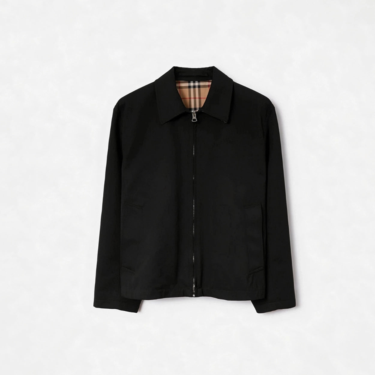 Loose Lapel Gabardine Jacket, Simple Cotton Windbreaker - Khaki, Black
