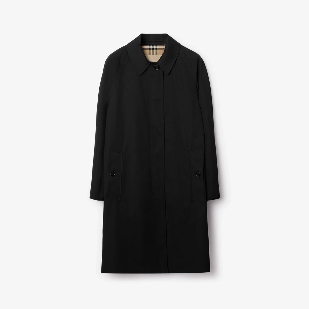 Women's Gabardine Lightweight Trench Coat, Raglan Sleeve, Single-Breasted, Simple Loose Jacket - Khaki, Black
