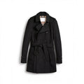 Men's Classic Mid-Length Trench Coat - Black