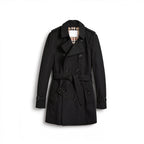 Men's Classic Mid-Length Trench Coat - Black