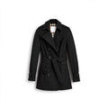 Women's Classic Short Trench Coat - Black