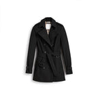 Women's Classic Short Trench Coat - Black