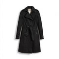 Women's Classic Long Trench Coat - Black