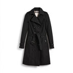Women's Classic Long Trench Coat - Black
