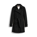 Women's Classic Mid-Length Trench Coat - Black