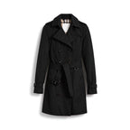 Women's Classic Mid-Length Trench Coat - Black