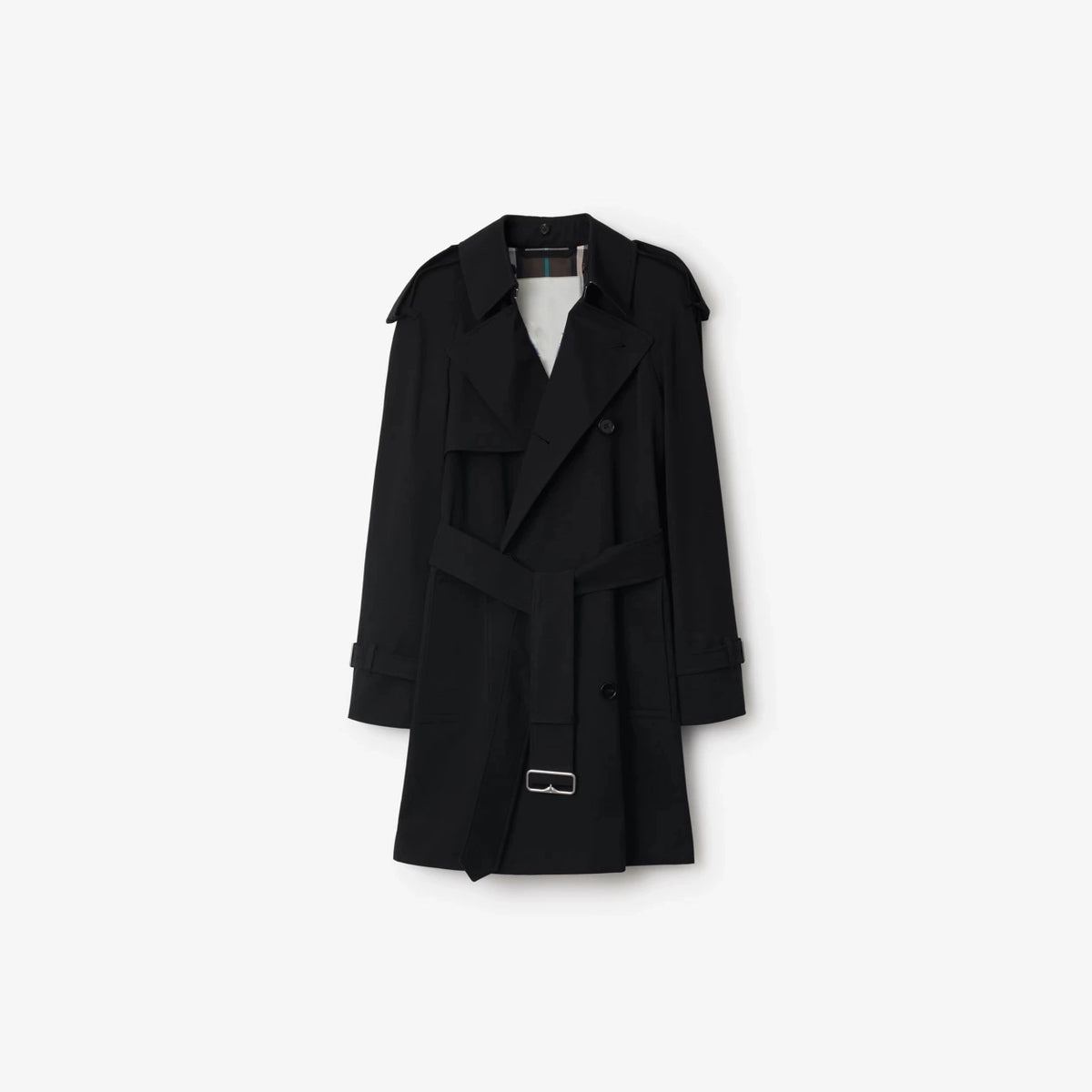 Short Detachable Collar Gabardine Trench Coat - Available in Two Colors