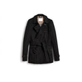 Men's Classic Short Trench Coat - Black