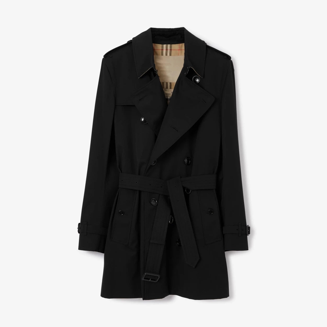 Men's classic straight-cut short trench coat - available in two colors