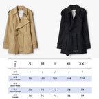 Women's Mid-Length Gabardine Trench Coat - Khaki, Black