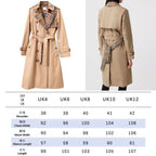 Women's Vintage Cut Long Twill Cotton Classic Trench Coat