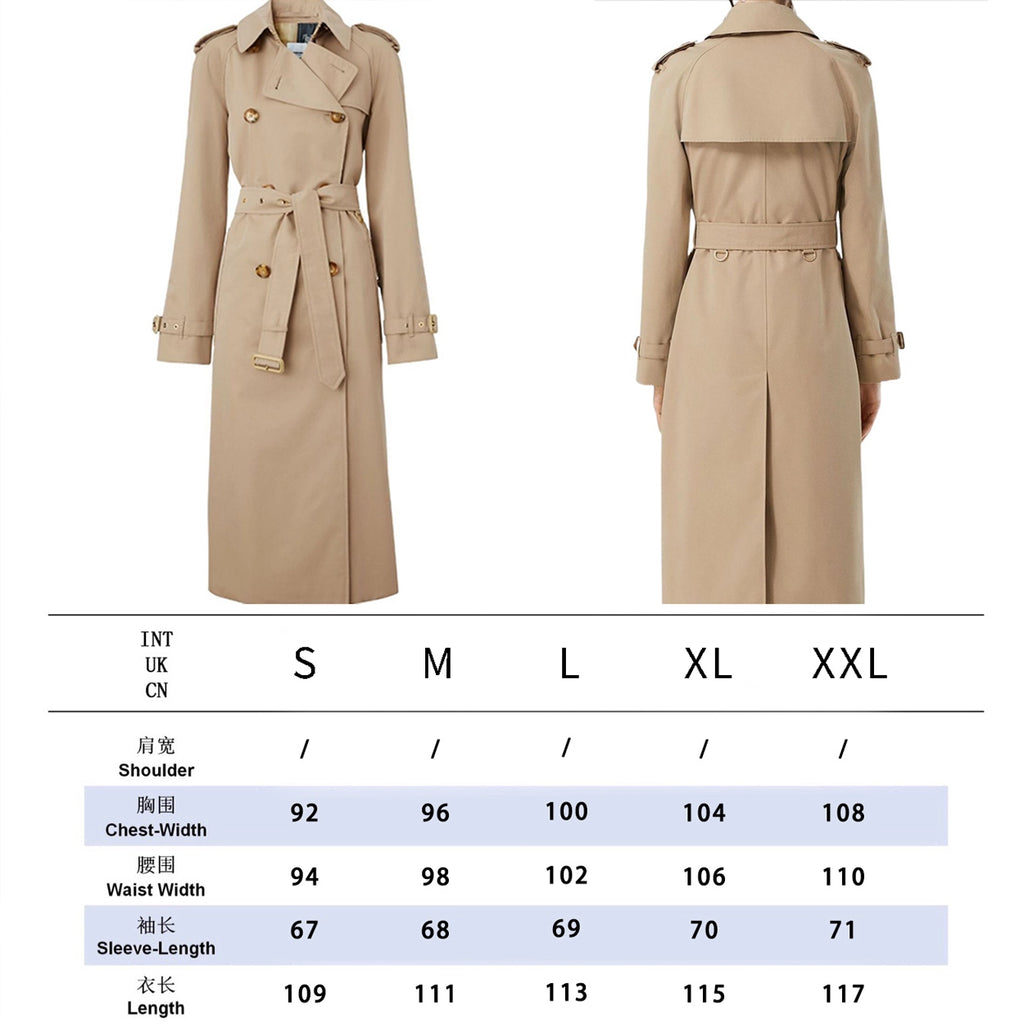 Women's Lined Printed Double-Breasted Belted Trench Coat - Khaki