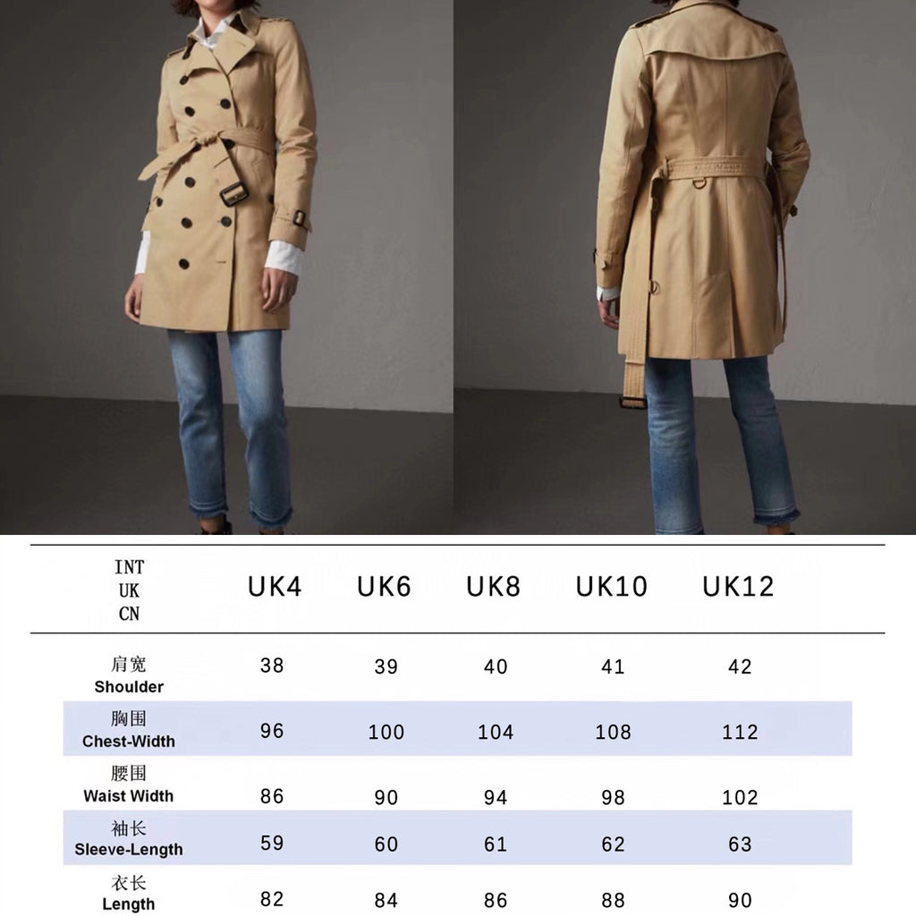 Women's Classic Mid-Length Trench Coat - Khaki
