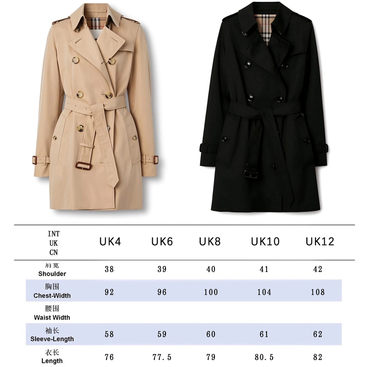 Women's Short Gabardine Double-Breasted Windbreaker Jacket - Available in Two Colors