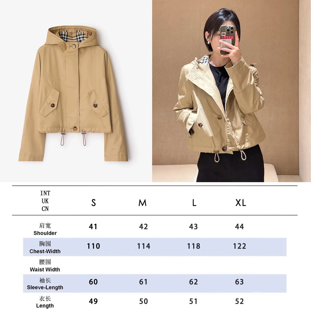 Women's Gabardine Short Windproof Snow Jacket - Khaki, Black