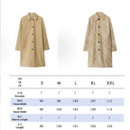 Women's Mid-Length Lightweight Reversible Plaid Trench Coat - Loose Casual Windbreaker in Khaki