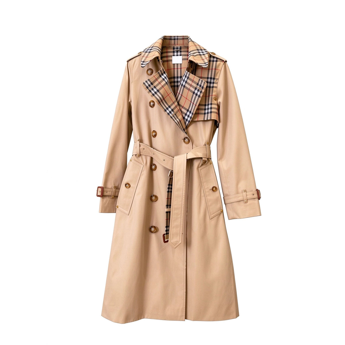 Women's Vintage Cut Long Twill Cotton Classic Trench Coat