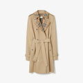 Women's Trench Coat with Checkered Lining Detail, Cotton - Available in Two Colors