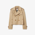 Women's Stand Collar Cotton Twill Short Trench Coat - Available in Two Colors